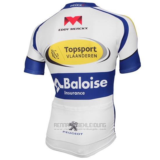2017 Fahrradbekleidung Sport Vlaanderen Baloise Wei und Gelb Trikot Kurzarm und Tragerhose