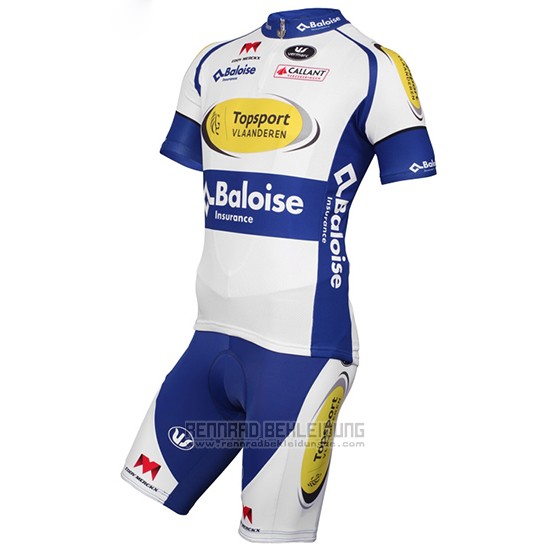 2017 Fahrradbekleidung Sport Vlaanderen Baloise Wei und Gelb Trikot Kurzarm und Tragerhose
