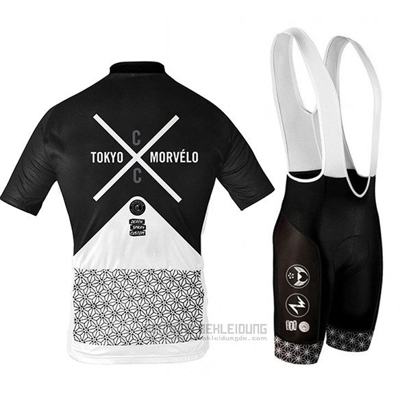 2017 Fahrradbekleidung Tokyo X Morvelo Wei und Shwarz Trikot Kurzarm und Tragerhose