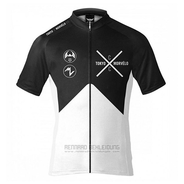 2017 Fahrradbekleidung Tokyo X Morvelo Wei und Shwarz Trikot Kurzarm und Tragerhose