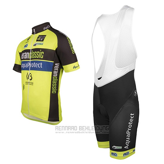 2017 Fahrradbekleidung Wb Verlanclassics Aquality Project Grun und Shwarz Trikot Kurzarm und Tragerhose