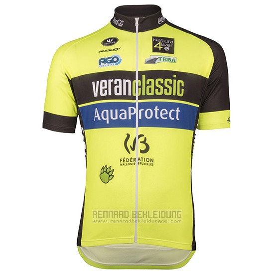 2017 Fahrradbekleidung Wb Verlanclassics Aquality Project Grun und Shwarz Trikot Kurzarm und Tragerhose