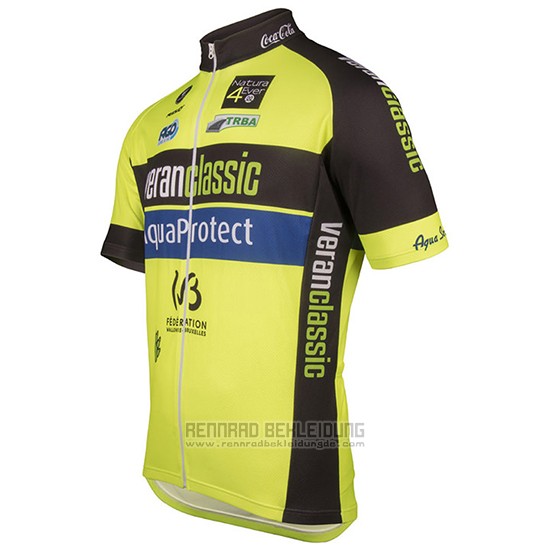 2017 Fahrradbekleidung Wb Verlanclassics Aquality Project Grun und Shwarz Trikot Kurzarm und Tragerhose
