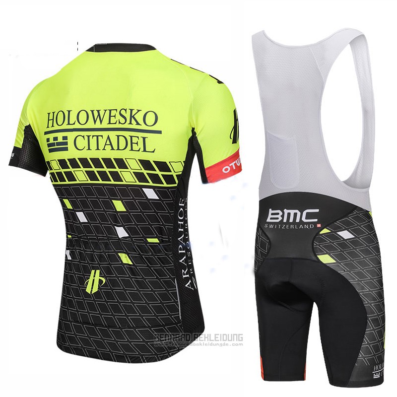 2018 Fahrradbekleidung Holowesko Citadel Grun und Shwarz Trikot Kurzarm und Tragerhose