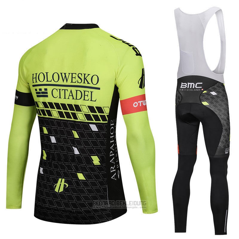 2018 Fahrradbekleidung Holowesko Citadel Grun und Shwarz Trikot Langarm und Tragerhose