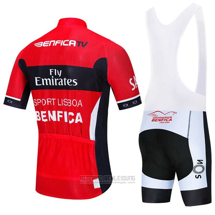 2020 Fahrradbekleidung S.l. Benfica Rot Shwarz Trikot Kurzarm und Tragerhose