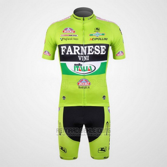 Fahrradbekleidung Farnese Shwarz und Grun Trikot Kurzarm und Tragerhose - zum Schließen ins Bild klicken