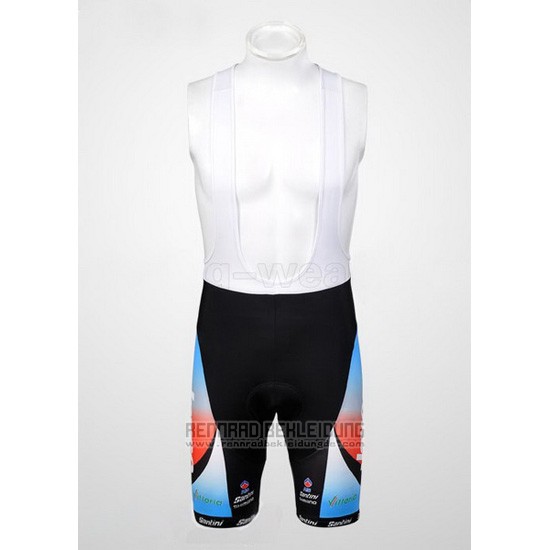 Fahrradbekleidung Jayco Azurblau und Rot Trikot Kurzarm und Tragerhose