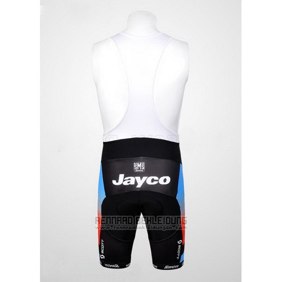 Fahrradbekleidung Jayco Azurblau und Rot Trikot Kurzarm und Tragerhose - zum Schließen ins Bild klicken