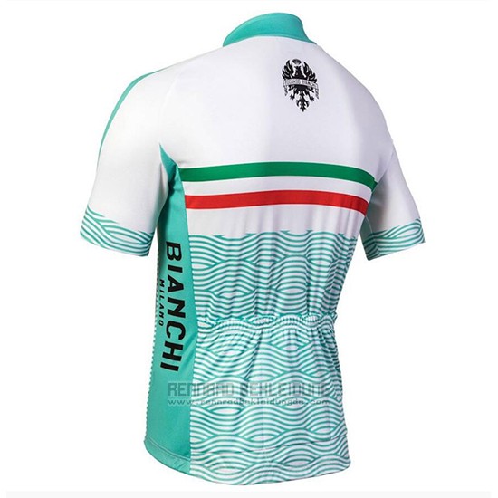 2018 Fahrradbekleidung Bianchi Attone Wei und Grun Trikot Kurzarm und Tragerhose - zum Schließen ins Bild klicken