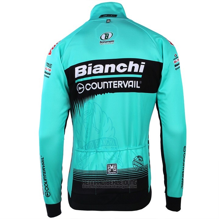 2018 Fahrradbekleidung Bianchi Blau Trikot Langarm und Tragerhose