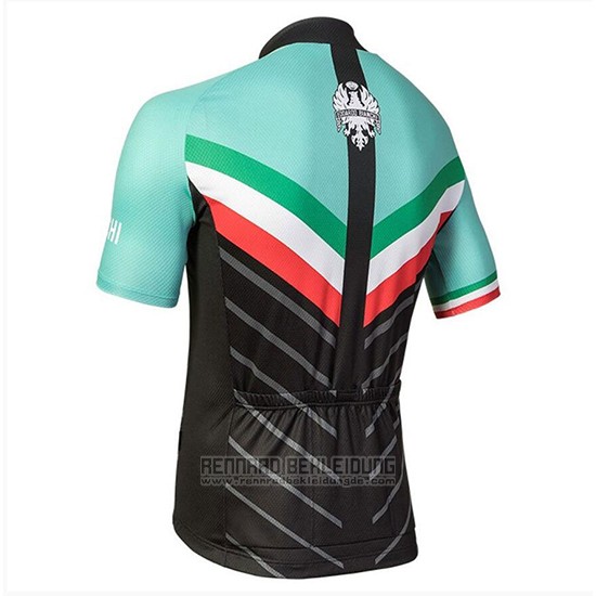 2018 Fahrradbekleidung Bianchi Tiera Licht Grun und Shwarz Trikot Kurzarm und Tragerhose