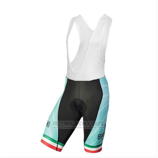 2018 Fahrradbekleidung Bianchi Tiera Licht Grun und Shwarz Trikot Kurzarm und Tragerhose