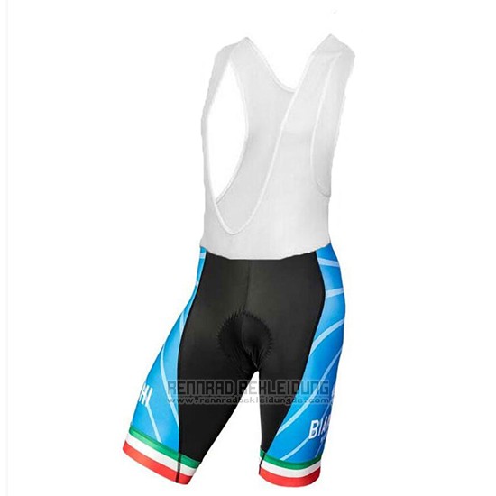 2018 Fahrradbekleidung Bianchi Tiera Wei und Blau Trikot Kurzarm und Tragerhose - zum Schließen ins Bild klicken