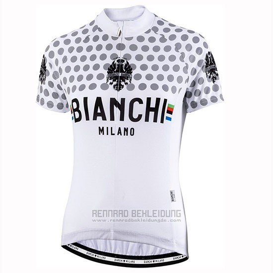 2019 Fahrradbekleidung Frau Bianchi Dot Wei Trikot Kurzarm und Tragerhose - zum Schließen ins Bild klicken