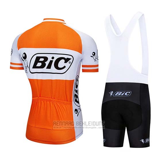 2019 Fahrradbekleidung Bic Wei Orange Trikot Kurzarm und Tragerhose
