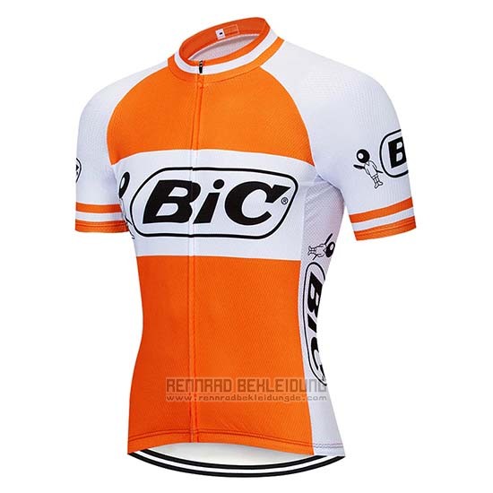 2019 Fahrradbekleidung Bic Wei Orange Trikot Kurzarm und Tragerhose