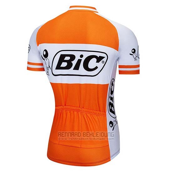 2019 Fahrradbekleidung Bic Wei Orange Trikot Kurzarm und Tragerhose
