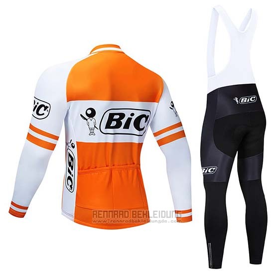 2019 Fahrradbekleidung Bic Wei Orange Trikot Langarm und Tragerhose - zum Schließen ins Bild klicken