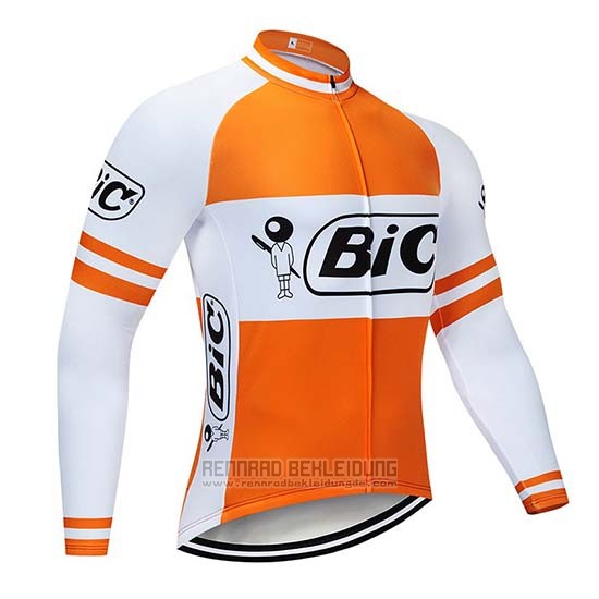 2019 Fahrradbekleidung Bic Wei Orange Trikot Langarm und Tragerhose