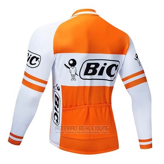 2019 Fahrradbekleidung Bic Wei Orange Trikot Langarm und Tragerhose