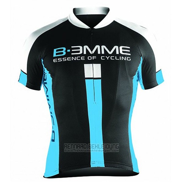 2017 Fahrradbekleidung Biemme Identity Shwarz und Blau Trikot Kurzarm und Tragerhose