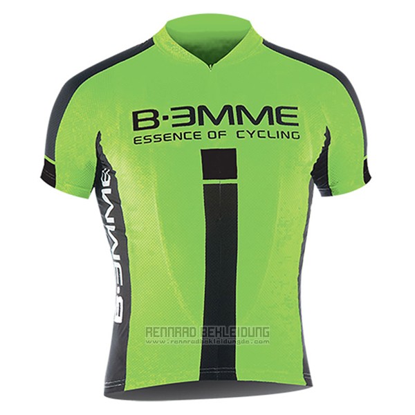 2017 Fahrradbekleidung Biemme Identity Shwarz und Grun Trikot Kurzarm und Tragerhose