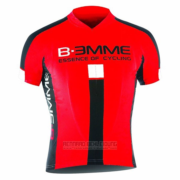 2017 Fahrradbekleidung Biemme Identity Shwarz und Rot Trikot Kurzarm und Tragerhose