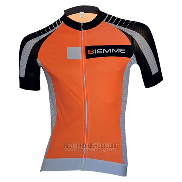 2017 Fahrradbekleidung Biemme Moody Orange Trikot Kurzarm und Tragerhose