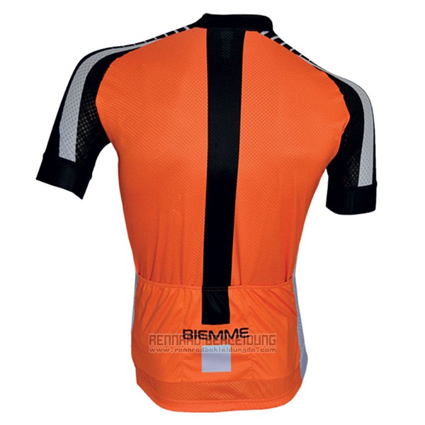 2017 Fahrradbekleidung Biemme Moody Orange Trikot Kurzarm und Tragerhose