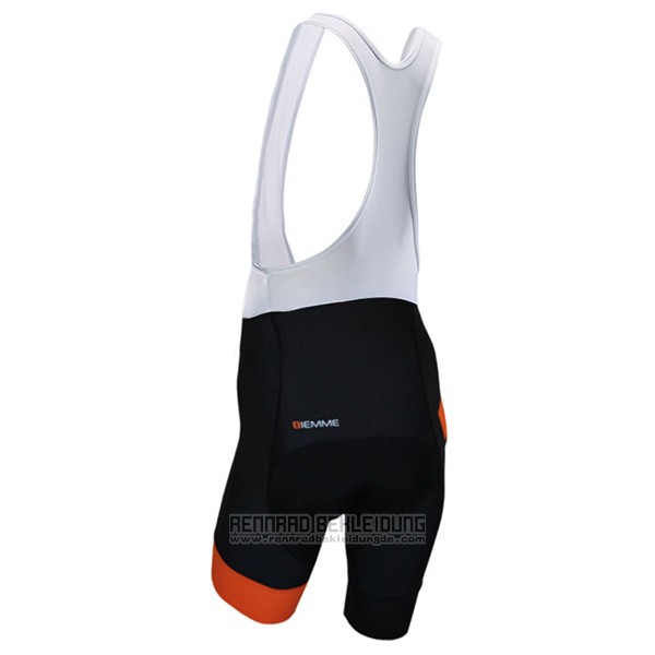 2017 Fahrradbekleidung Biemme Moody Orange Trikot Kurzarm und Tragerhose