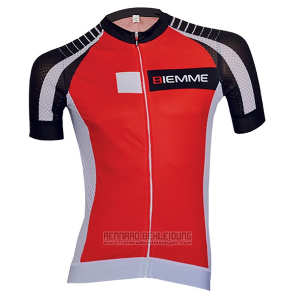 2017 Fahrradbekleidung Biemme Moody Rot Trikot Kurzarm und Tragerhose