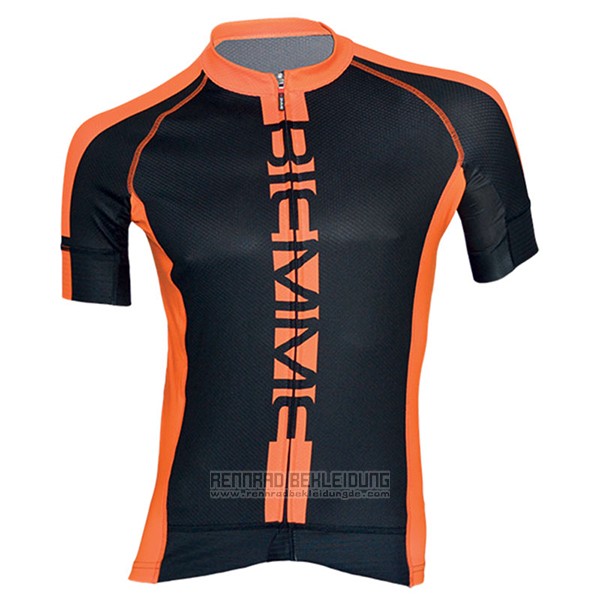 2017 Fahrradbekleidung Biemme Poison Orange Trikot Kurzarm und Tragerhose