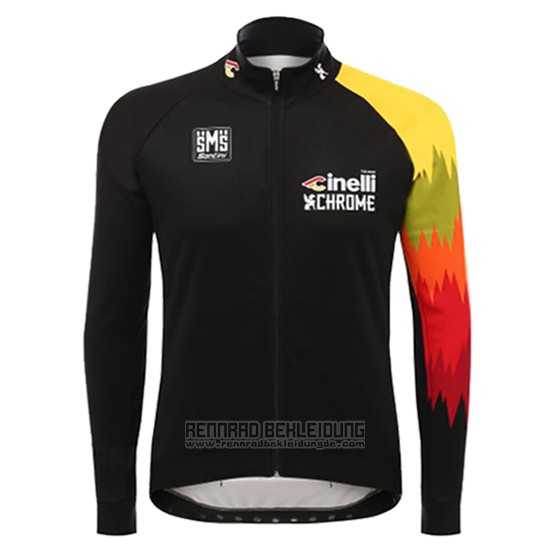 2016 Fahrradbekleidung Cinelli Chrome Shwarz und Gelb Trikot Langarm und Tragerhose