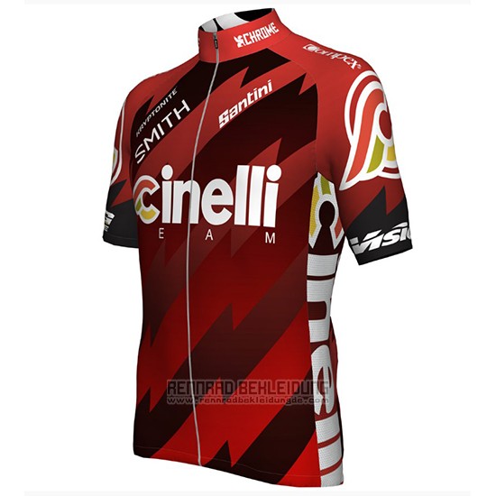 2018 Fahrradbekleidung Cinelli Chrome Dunkel und Rot Trikot Kurzarm und Tragerhose