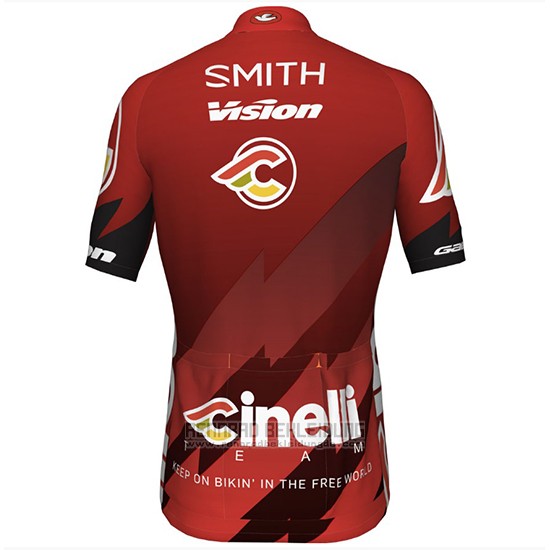 2018 Fahrradbekleidung Cinelli Chrome Dunkel und Rot Trikot Kurzarm und Tragerhose