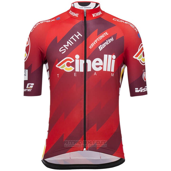 2018 Fahrradbekleidung Cinelli Dunkel Rot Trikot Kurzarm und Tragerhose - zum Schließen ins Bild klicken