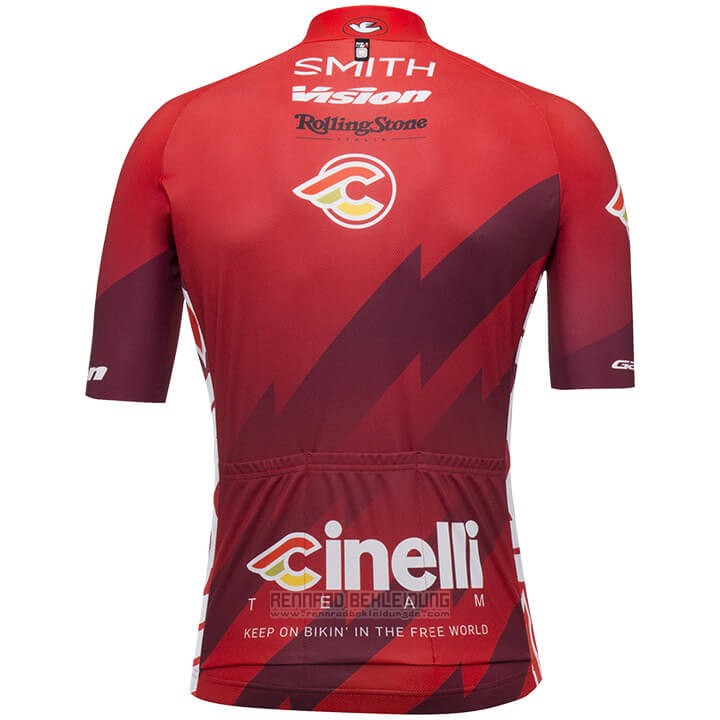 2018 Fahrradbekleidung Cinelli Dunkel Rot Trikot Kurzarm und Tragerhose - zum Schließen ins Bild klicken