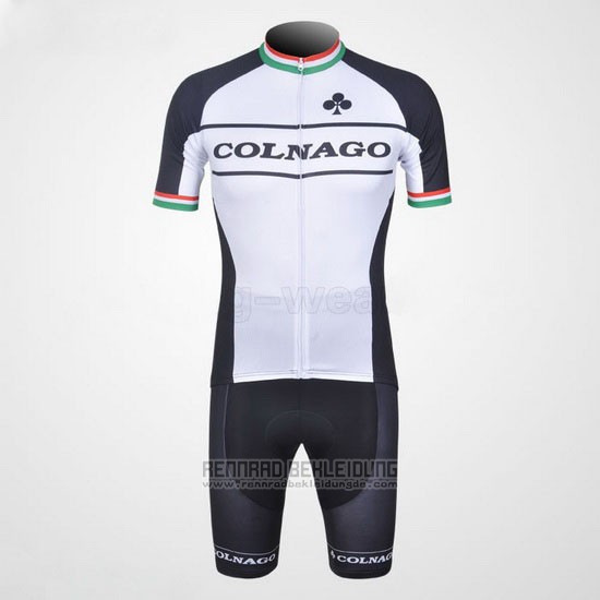 2011 Fahrradbekleidung Colnago Shwarz und Wei Trikot Kurzarm und Tragerhose