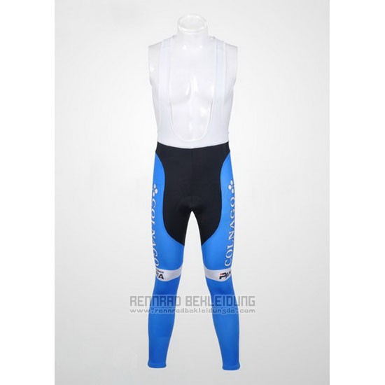 2012 Fahrradbekleidung Colnago Azurblau und Wei Trikot Langarm und Tragerhose