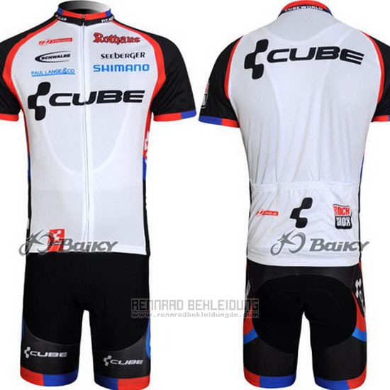 2011 Fahrradbekleidung Cube Shwarz und Wei Trikot Kurzarm und Tragerhose