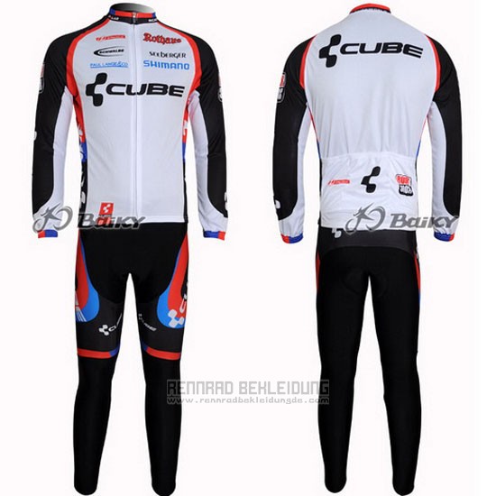 2011 Fahrradbekleidung Cube Shwarz und Wei Trikot Langarm und Tragerhose - zum Schließen ins Bild klicken