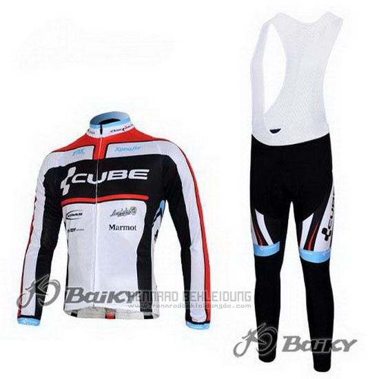 2012 Fahrradbekleidung Cube Shwarz und Wei Trikot Langarm und Tragerhose