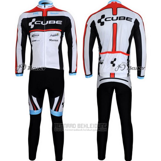 2012 Fahrradbekleidung Cube Shwarz und Wei Trikot Langarm und Tragerhose