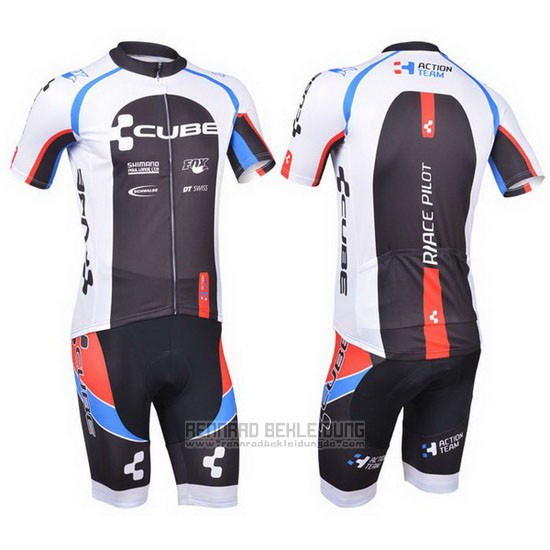 2013 Fahrradbekleidung Cube Shwarz und Wei Trikot Kurzarm und Tragerhose