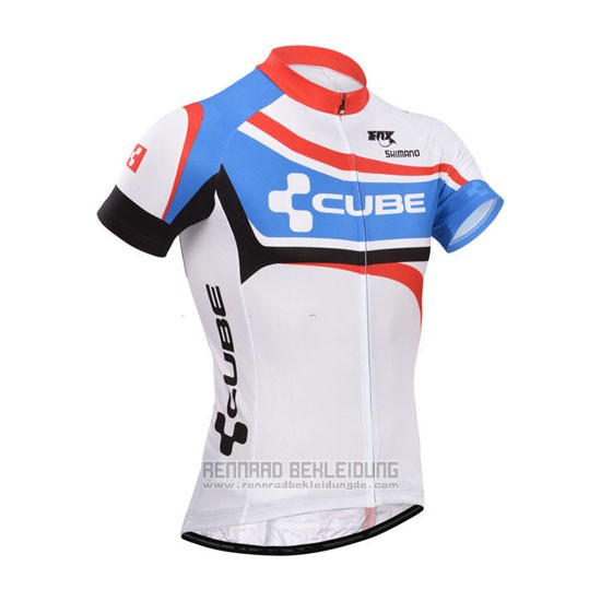 2014 Fahrradbekleidung Cube Wei und Blau Trikot Kurzarm und Tragerhose