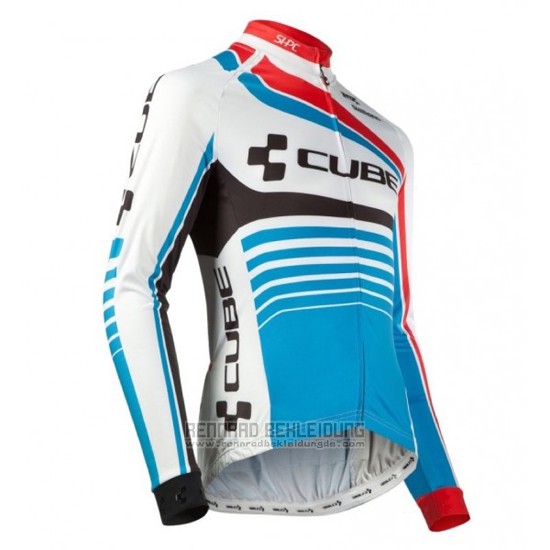 2016 Fahrradbekleidung Cube Blau und Wei Trikot Langarm und Tragerhose