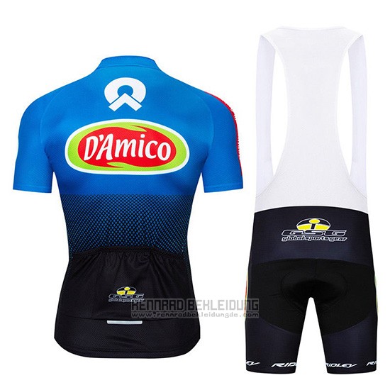 2019 Fahrradbekleidung D'amico Blau Wei Trikot Kurzarm und Overall