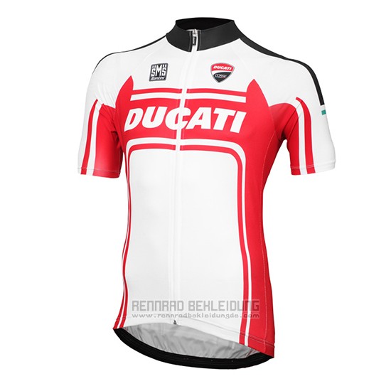 2016 Fahrradbekleidung Ducati Wei und Rot Trikot Kurzarm und Tragerhose