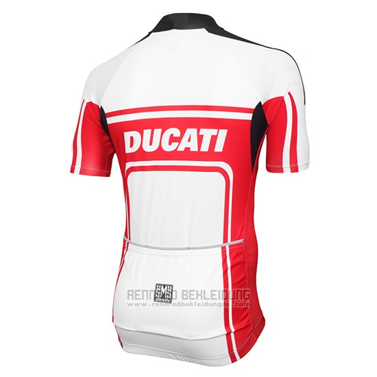 2016 Fahrradbekleidung Ducati Wei und Rot Trikot Kurzarm und Tragerhose - zum Schließen ins Bild klicken